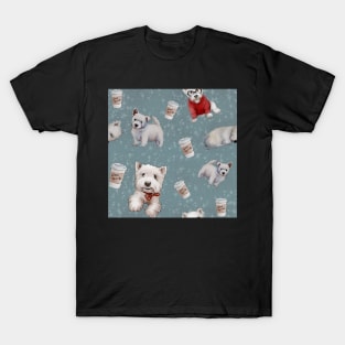 Westies mom blue pattern T-Shirt